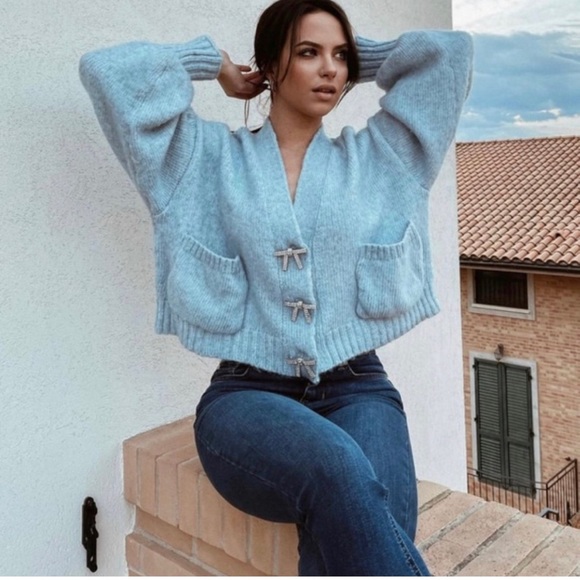 Zara Sweaters - Zara Blogger’s Favourite Jewel Botton Cardigan Sweater